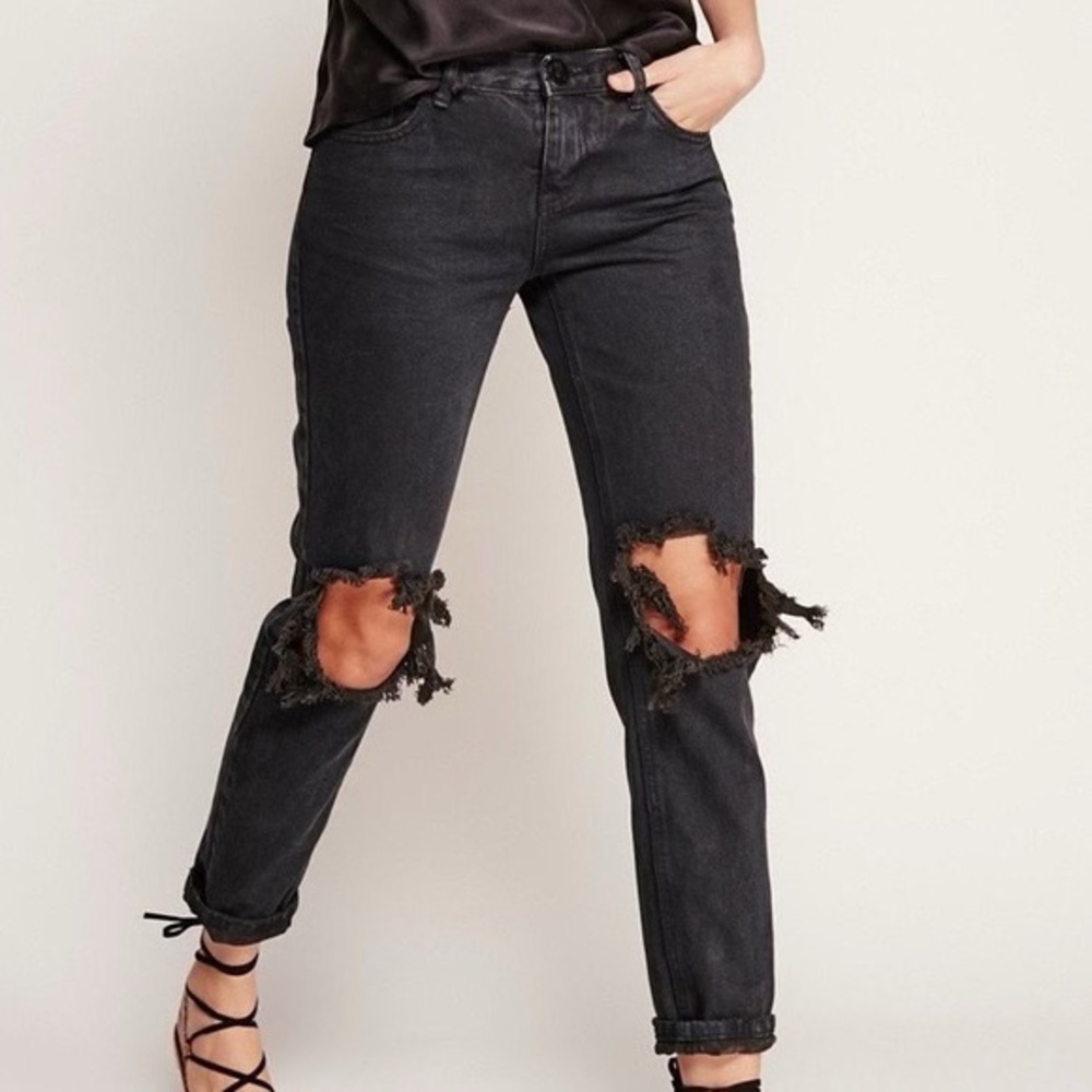 One Teaspoon Awesome Baggies Loose Fit Baggy Jeans in black